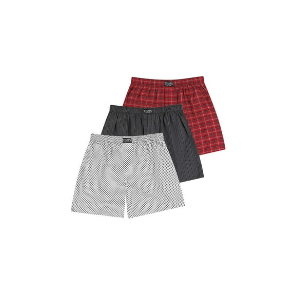 Chaps Mens Woven Boxers, 3-Pack
