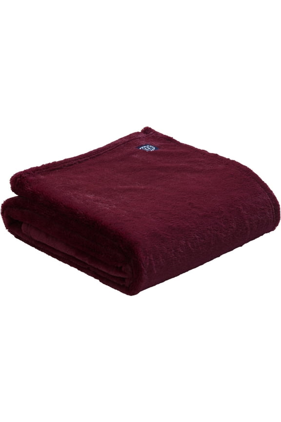 Plush Bed Blanket with Faux Fur Reverse - Twin 60 X 90, Red