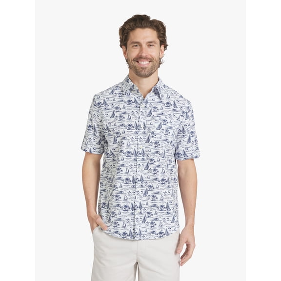Chaps Men's Seersucker Short Sleeve Woven Shirt, Sizes, S-2XL