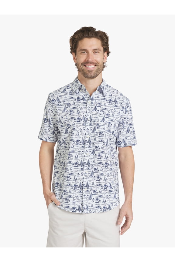 Men's Seersucker Short Sleeve Woven Shirt, Sizes, S-2XL