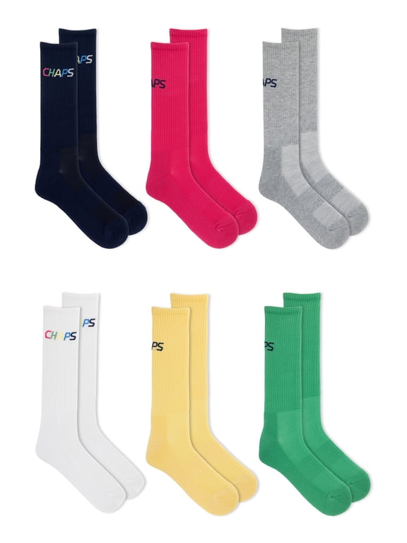 Sport Men's Multi Color Crew Socks 6-Pair Pack