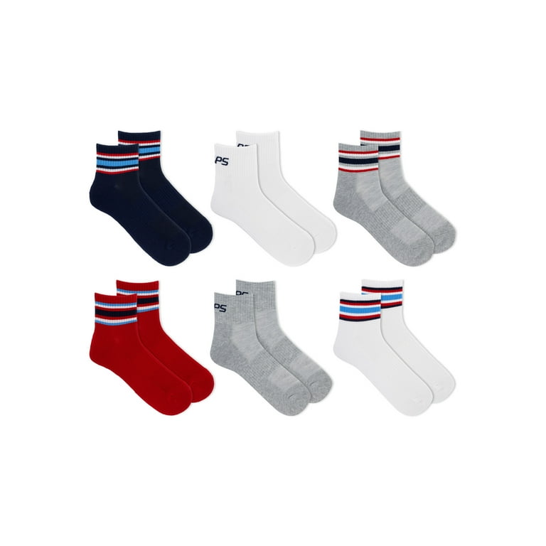 Chaps Sport Men s Multi Color Stripe Ankle Socks 6 Pair Pack
