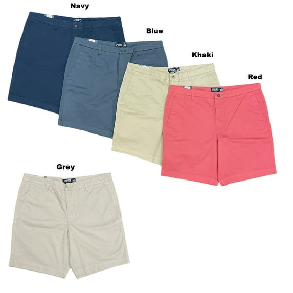 Chaps Sportswear Men's 9" Inseam Stretch Flat Front Twill Shorts (Khaki, 40)