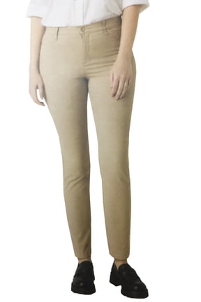 Women's Casual Stretch Solid Print Pant, Khaki, 12