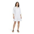 thumbnail image 1 of Chaps Women's Dress - Casual Button Tab Long Sleeve Ruffle Hem Dress (XS-XXL), 1 of 7