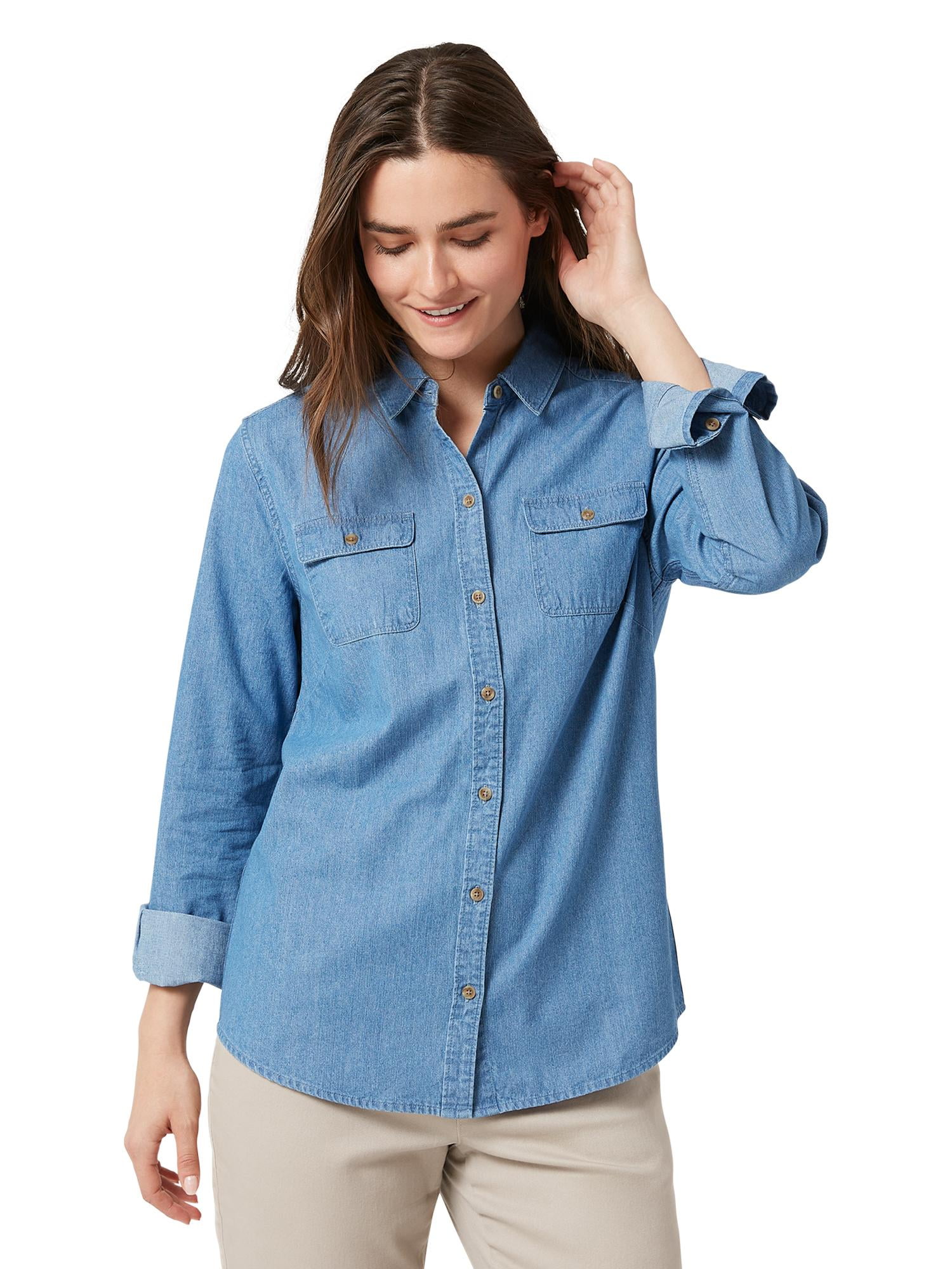 chaps womens button down shirts