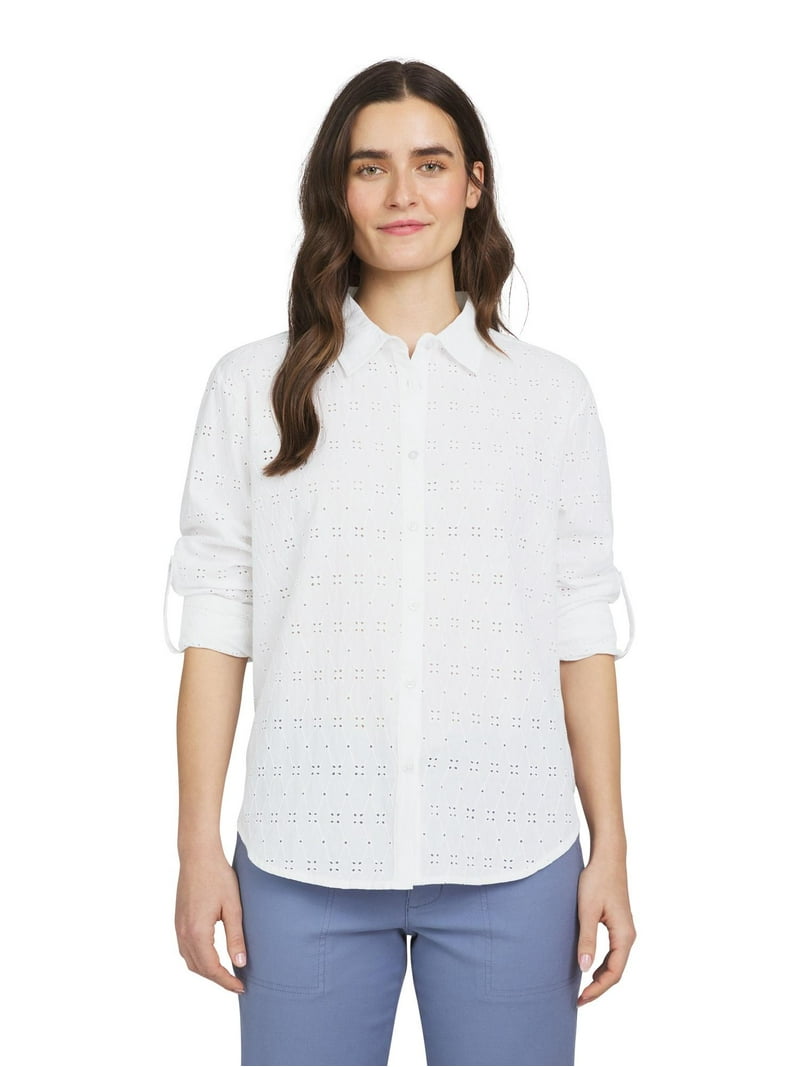 Chaps Women's Shirt - Classic Fit Button Down Long Sleeve Shirt