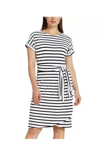 chinese dress ladies Chaps Women's Polka Dot Belted Sateen Wrap Dress,Navy-White, Size 4 at  Amazon Women's Clothing store