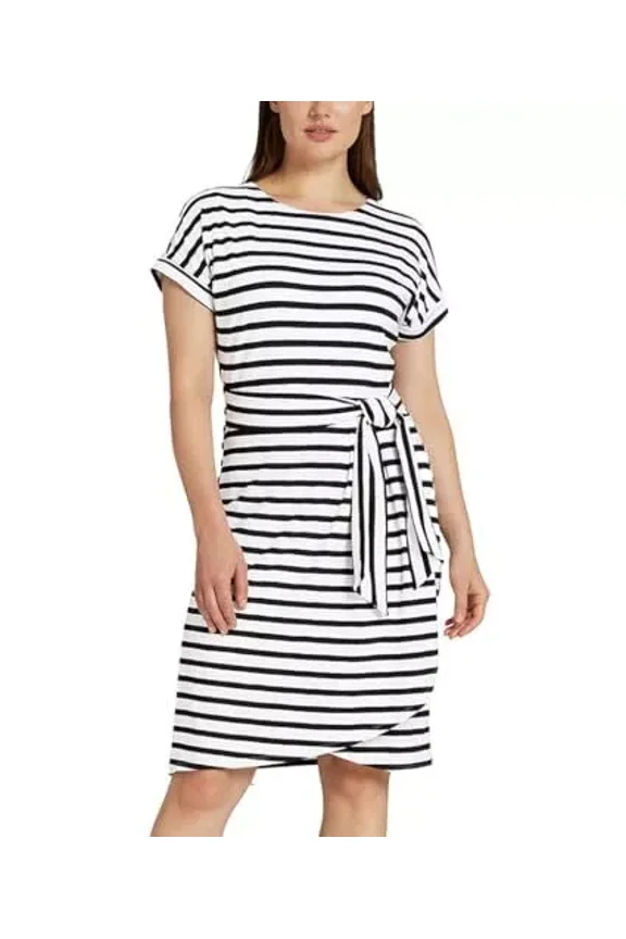 Crewneck Knit Short Sleeves Dress, Women's XL