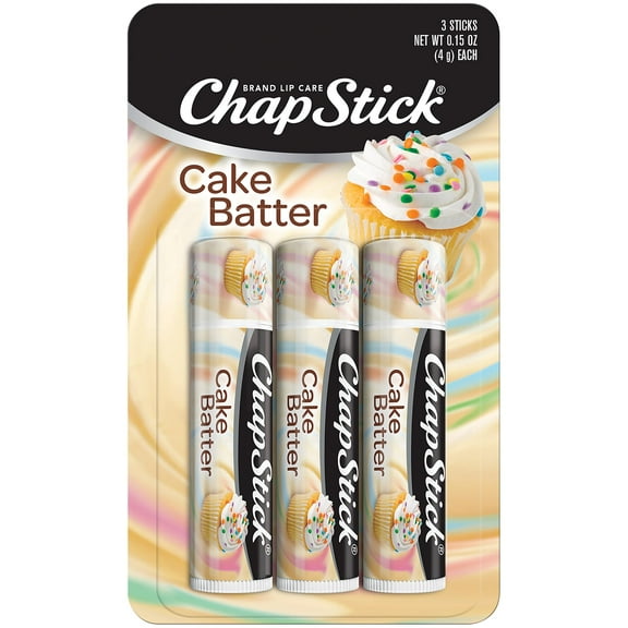Chapstick Cake Batter Limited Edition Flavored Lip Balm Tubes - 0.15 Oz (Pack Of 3) - Pack Of 2
