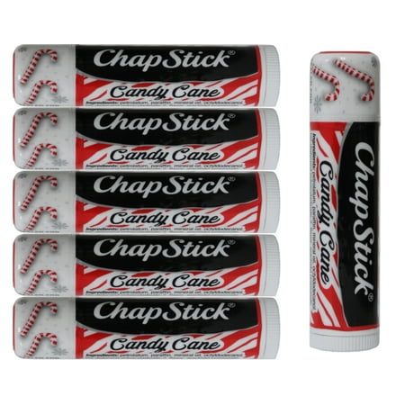 Chapstick Candy Cane Lip Balms, Peppermint, 0.15 Ounce (Pack of 6)