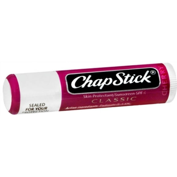 Chapstick Classic (1 Box Of 12 Sticks, 12 Total Sticks, Cherry Flavor) Skin Protectant Flavored Lip Balm Tube, 0.15 Ounce Each, 12 Count (Pack Of 1)