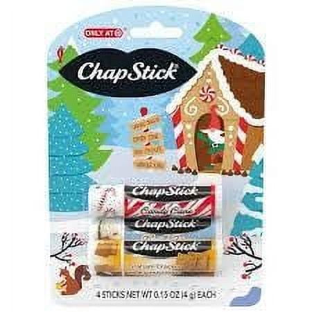 Lip Balm 3 Fun Pack in A Clear Ornament, Cosmetic Acessories for Girls, Great Stocking Stuffer, Hot Cocoa, Gingerbread, and Vanilla Candy Cane