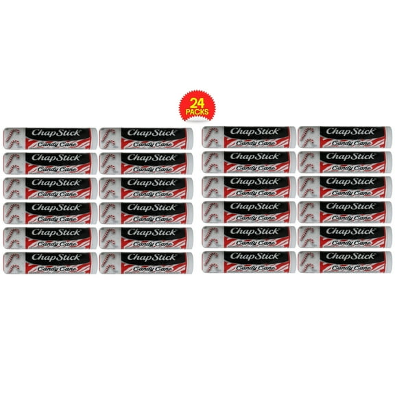 Chapstick Limited Edition Candy Cane Flavor Lip Balm 0.15 Ounce (4 Grams), 24 Pack