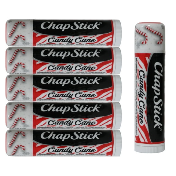Chapstick Limited Edition Candy Cane Flavor Lip Balm 0.15 Ounce (4 Grams) Pack of 6