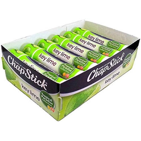Chapstick Limited Edition Tropical Paradise Collection Key Lime Flavored Skin Protectant Lip Balm Tube - Great for Moisturizing & Hydrating Chapped, Cracked, Dry Lips - 0.15oz Each, 12 Stick
