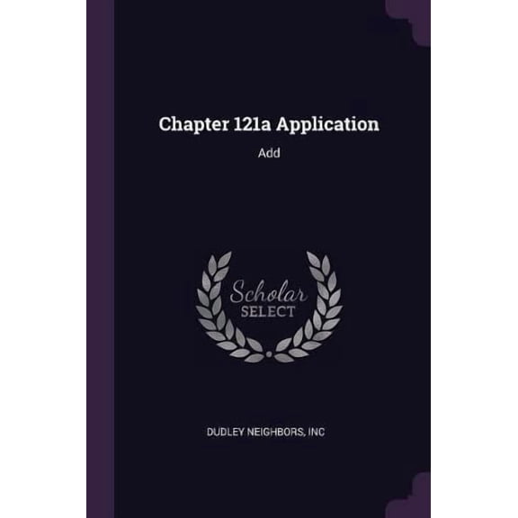 Chapter 121a Application : Add (Paperback)