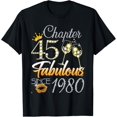 thumbnail image 1 of Chapter 45 Fabulous Since 1980 45th Leopard Birthday Queen T-Shirt, 1 of 5