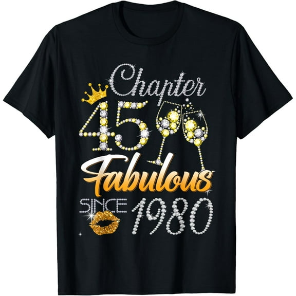Chapter 45 Fabulous Since 1980 45th Leopard Birthday Queen T-Shirt