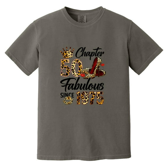 Chapter 50 Fabulous Since 1975 Leopard Fiftieth Birthday Comfort Color T-Shirt