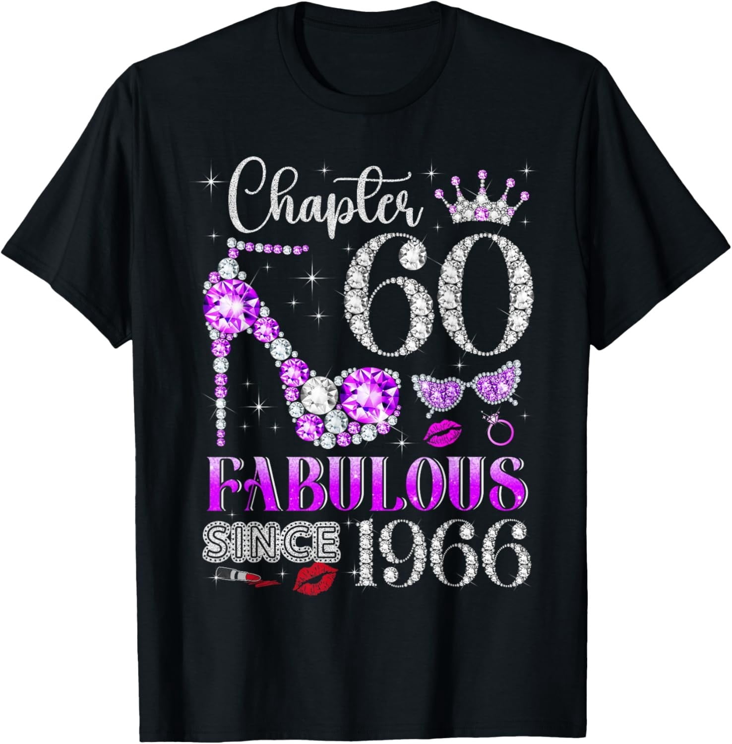 Chapter 60 Fabulous Since 1966 60th Birthday T-Shirt - Walmart.com