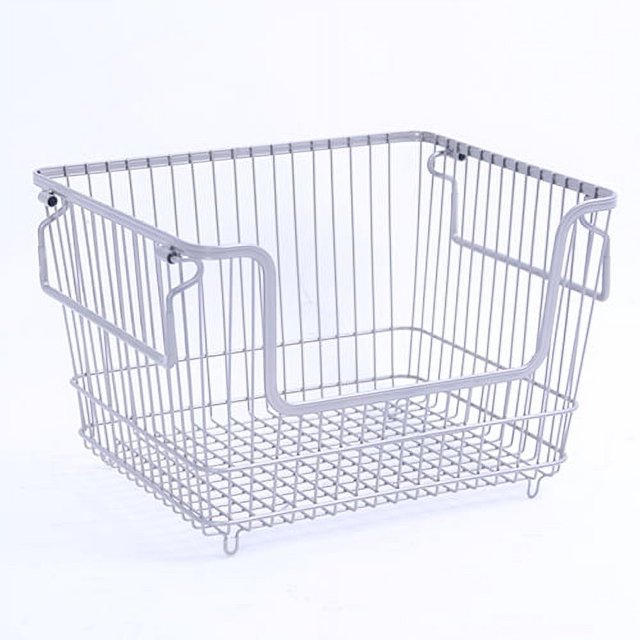 Chapter Large Stackable Wire Basket, Nickel
