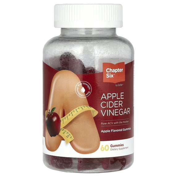 Zahler Chapter Six Apple Cider Vinegar Gummies, 60 Gummies - Vegan ACV Supplement for Detox & Metabolism, Apple Flavor