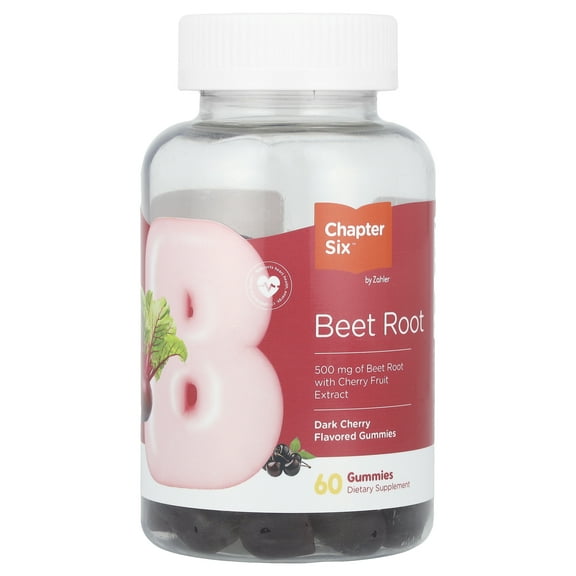 Chapter Six Beet Root Gummies, Dark Cherry, 60 Gummies
