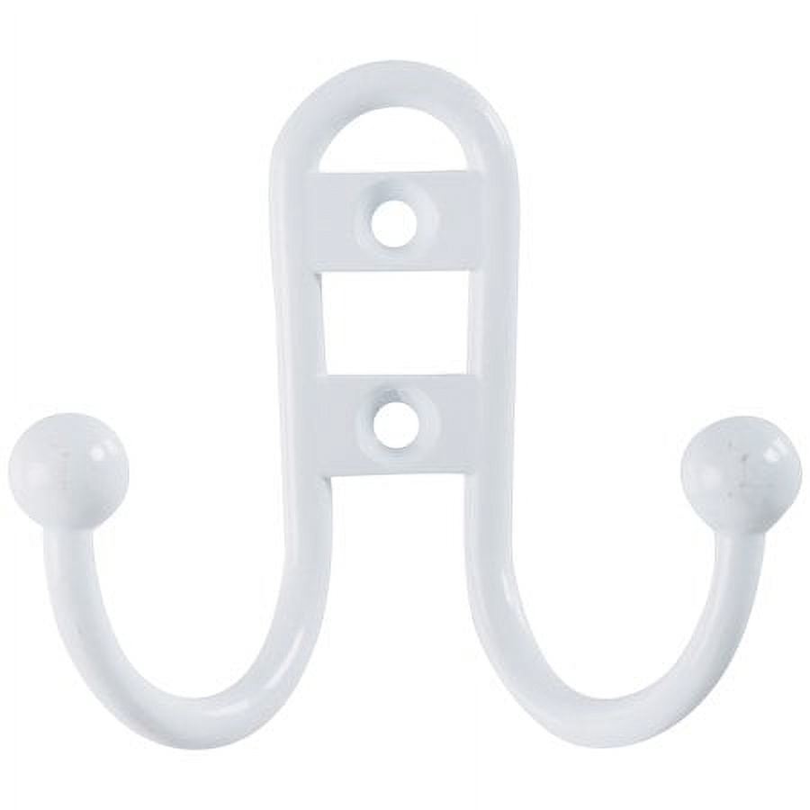Chapter White Finish Coat Hook, 5 pack