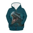 thumbnail image 1 of Chaqlin 3D Design Dinosaur Kids Zip Up Hoodie with Pockets Long Sleeve Soft Comfy Casual Outerwear for School Travel ​​Size 8-10​​, 1 of 6