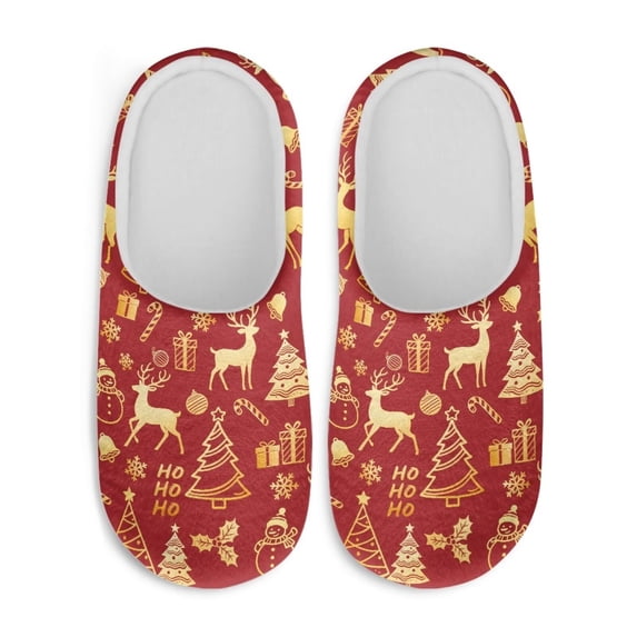 Chaqlin Christmas Theme Pattern House Shoes House Shoes Women Slip On Comfortable Sole Lightweight Easy On Memory Foam Indoor Hotel Slippers