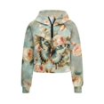 thumbnail image 1 of Chaqlin Classic Flowers Butterfly Fall Pullover Long Sleeve Sweater Clothes with Pocket Fashion Sweatshirt Girls Half Zipper Sweatshirts Size 5-6, 1 of 7