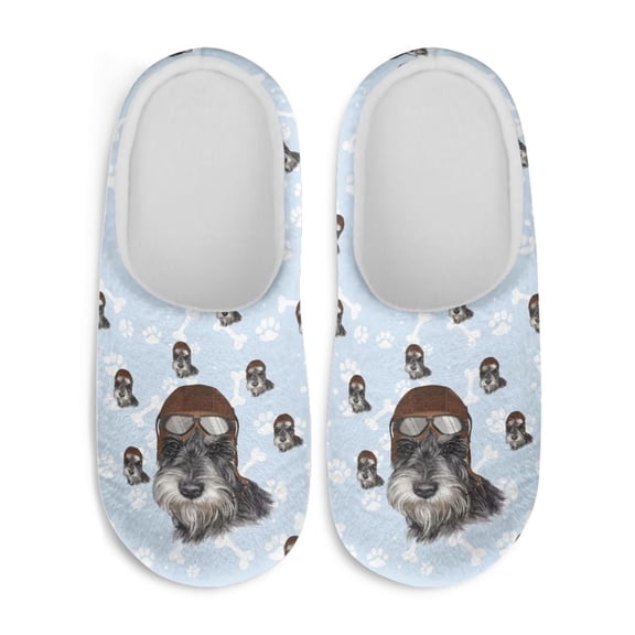 Chaqlin Cute Dog Bone Paw Print Gifts Slippers Cute Trendy Retro Cozy Comfy Plush Fuzzy Warm Keep Warm Women Ladies Girls Slippers