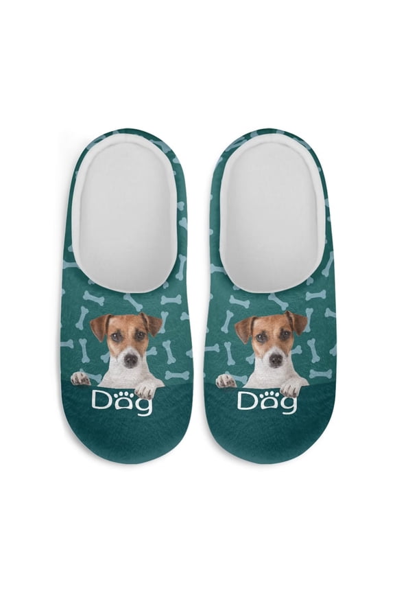 Cyan Dog Bone House Shoes Anti-slip Non-slip Slip On Comfortable Sole Lightweight Easy On Memory Foam Indoor Hotel Slippers