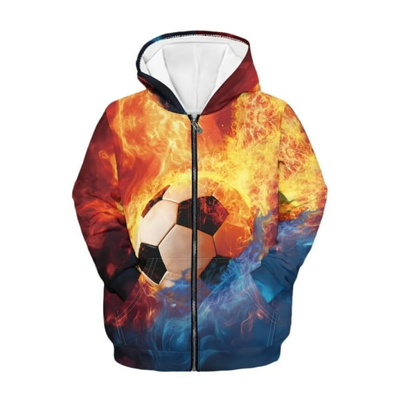 Chaqlin Fashion Soccer Comfy Hooded Sweatshirt for Girls Long Sleeve with Pockets Trendy Casual Loose Fall Top ​​Size 10-12​​