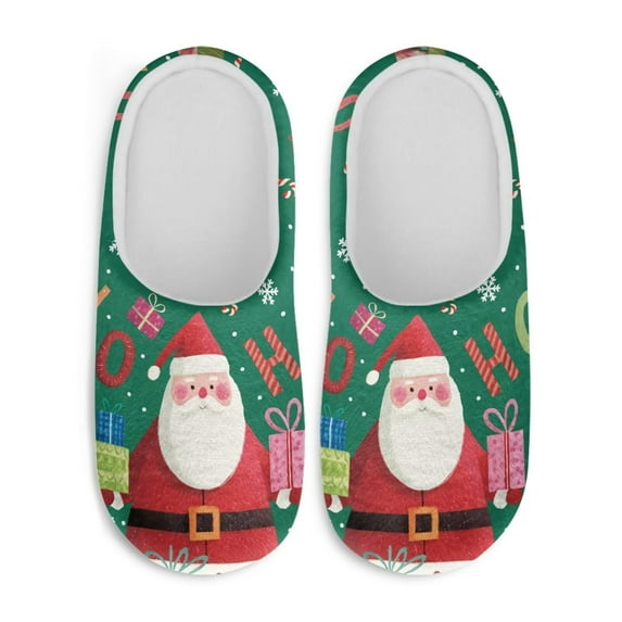 Chaqlin Funny Santa Claus Pattern Family Slippers Soft Plush Fuzzy Comfy Non Slip Indoor House Shoes Warm Cozy Anti Skid Memory Foam Sole Lightweight For All