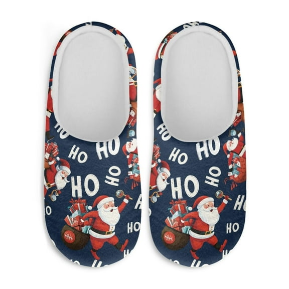 Chaqlin Funny Santa Claus Women's Plush Slippers Soft Fuzzy Warm Keep Warm Anti-slip Memory Foam Cozy Comfy Indoor Home Slippers