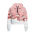thumbnail image 1 of Chaqlin Funny Snowman Cane Print Girls Half Zipper Sweatshirt with Pocket Kids Half Zipper Sweatshirt Youth Athletic Top Comfy Casual Lightweight Pullover Size 13-14 Pink, 1 of 7