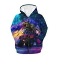 thumbnail image 1 of Chaqlin Galaxy Dinosaur Off Road Vehicle Kids Hooded Sweatshirt Long Sleeve Soft with Pockets Comfy Loose Athletic Wear for School Size 8-10, 1 of 6