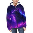 thumbnail image 1 of Chaqlin Galaxy Dreamy Wolf Girls Long Sleeve Hooded Pullover Lightweight with Pockets Trendy Comfy Top for Teens Fall ​​Size 12-14​​, 1 of 7