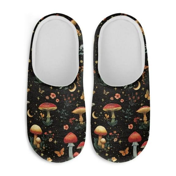 Chaqlin Mushroom Flower Women's House Shoes Soft Plush Fuzzy Comfy Non Slip Indoor Outdoor Slippers Warm Cozy Memory Foam Sole Lightweight Anti Skid