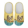 thumbnail image 1 of Chaqlin Yorkshire Terrier Sunflower Women's Cozy Slippers Soft Plush Fuzzy Comfy Non Slip Indoor Outdoor House Shoes Warm Memory Foam Sole Lightweight Anti Skid, 1 of 7