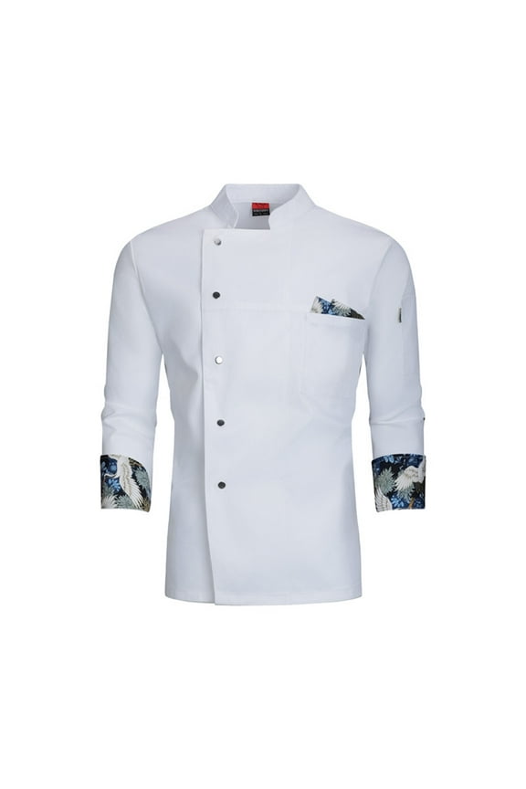 Chaqueta de Chef Chef Coat Long Sleeve Professional Kitchen Jacket, Breathable Restaurant Uniform, Hotel & Bakery Chef Attire, Durable Cooking Clothes for Men & Women