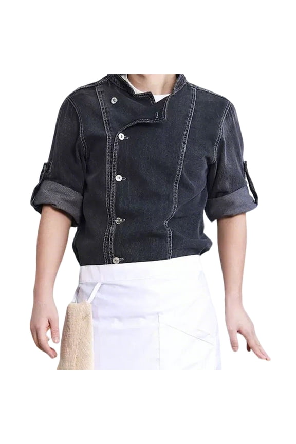 Chaqueta de Chef Men's Chef Jacket, Long Sleeve Bakery Catering Uniform Professional Cook Shirt, Durable Kitchen Workwear For Restaurant Hotel Summer Chef Attire