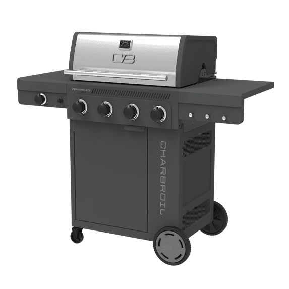 Charbroil® Performance Series™ FlavorMax™ 4 Burner Gas Grill Cabinet with Side Burner, Gray