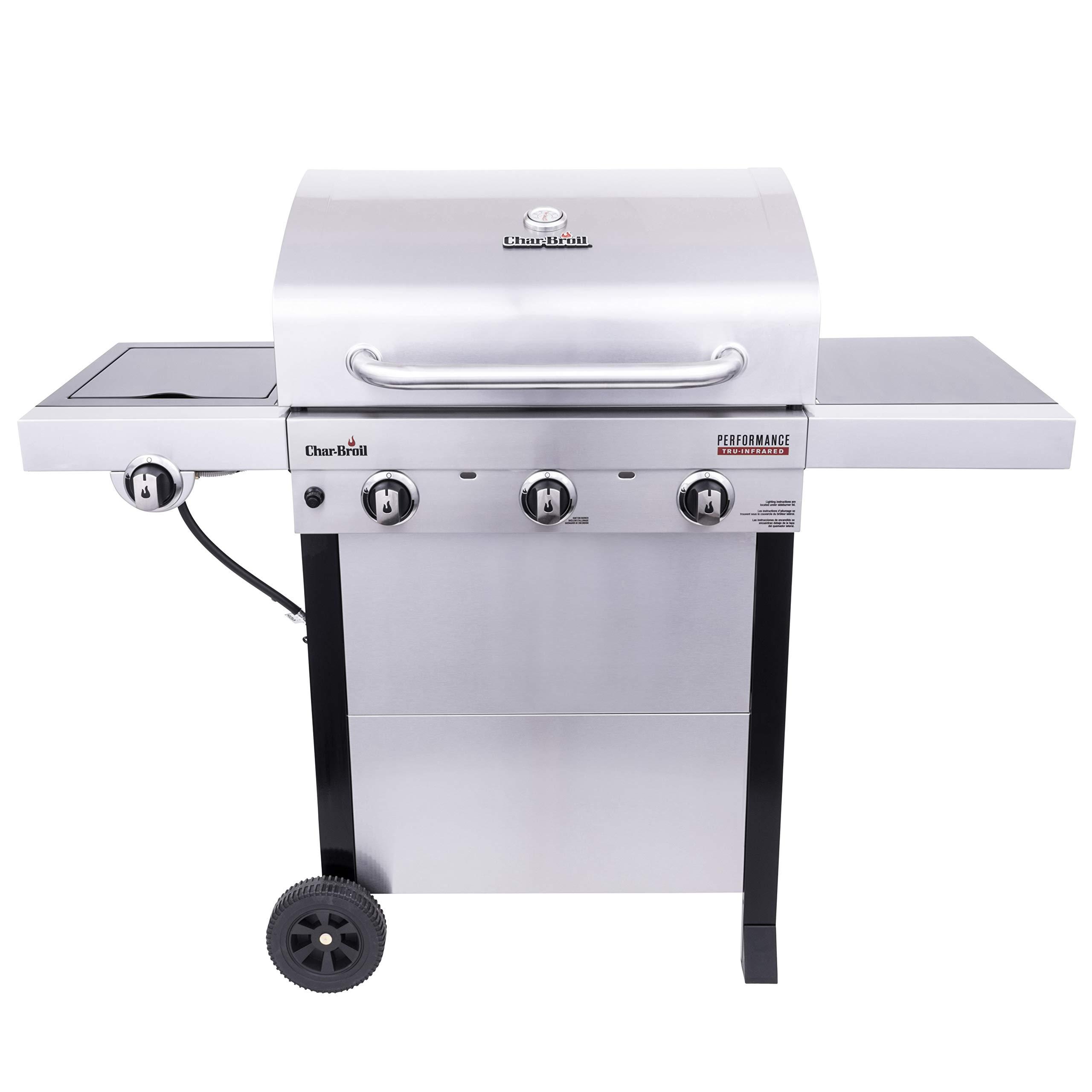 Char-Broil 463370719 Performance TRU-Infrared 3-Burner Cart Style Gas Grill, Stainless Steel - image 1 of 6