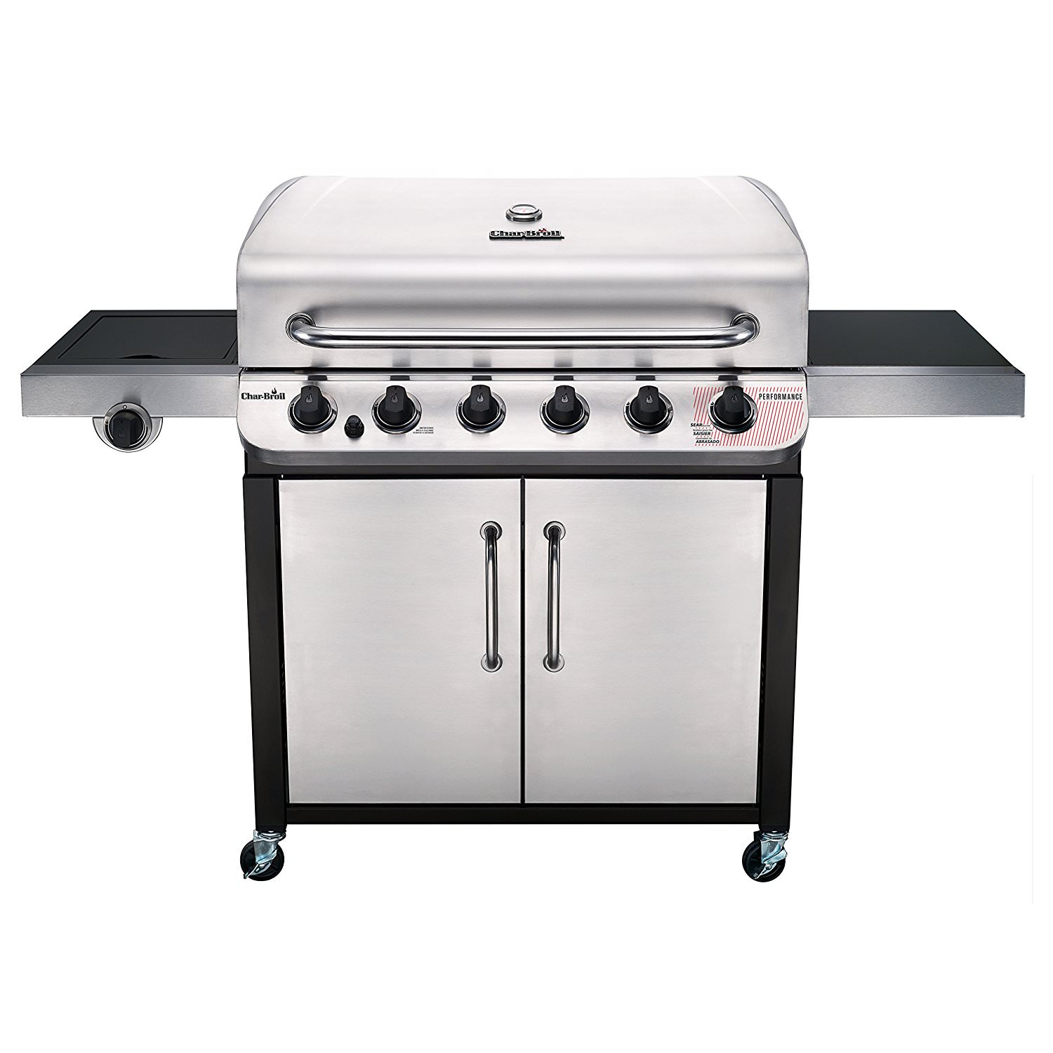 Char-Broil Performance Series 6-burner Liquid Propane Gas Grill with Side Burner, Black & Stainless - image 1 of 11