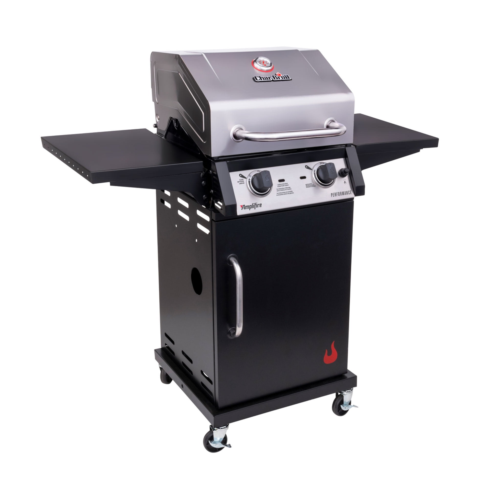 Black Stainless Steel 2-Burner Propane Gas Grill with Infrared