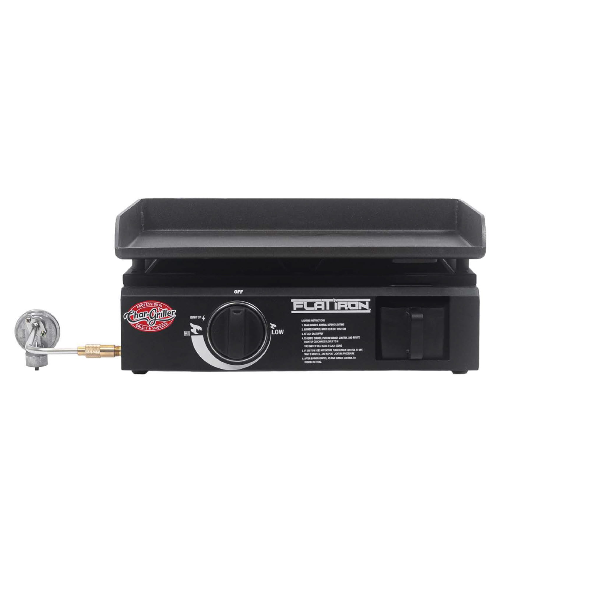 Char-Griller Black Portable Gas Griddle with Steel Top