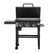 شواية غاز مسطحة من Char-Griller بثلاثة شعلات مع غطاء باللون الأسود